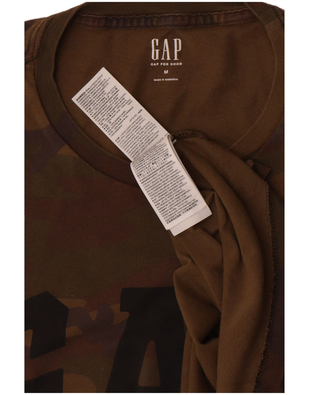 Gap T-Shirt Graphique Homme Marron Moyen Camouflage Coton
