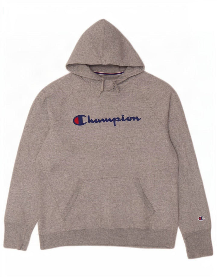 Champion Pull à capuche graphique pour homme, grand gris moucheté