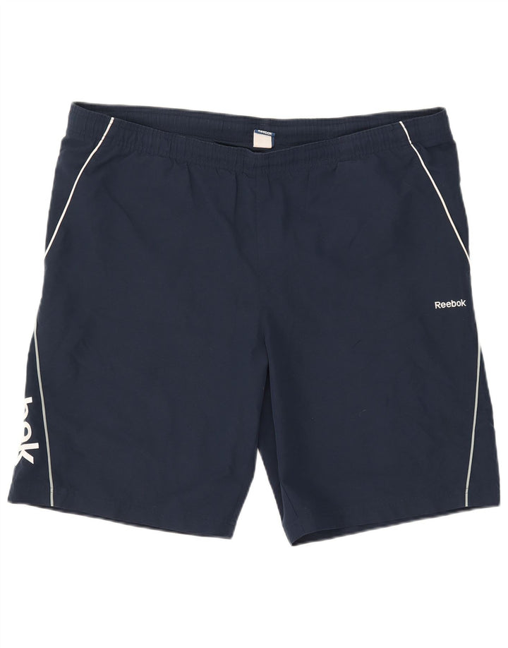 Reebok Short de sport graphique homme grand bleu marine polyester