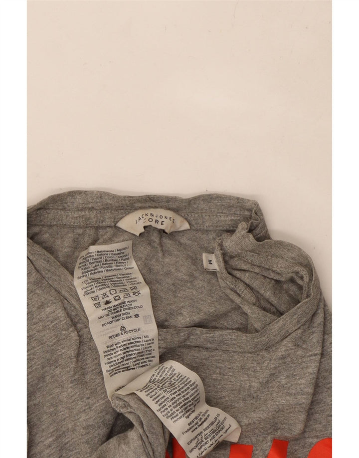 JACK & JONES T-Shirt Graphique Homme Gris Moyen Coton
