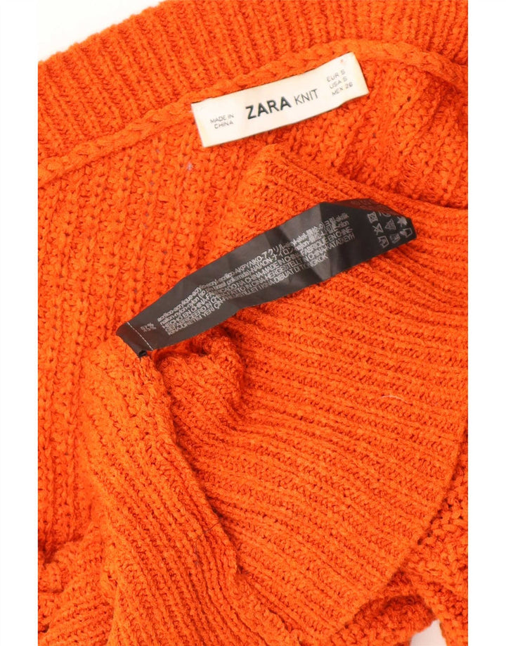 Zara Pull surdimensionné à une épaule pour femme UK 10 Petit Orange