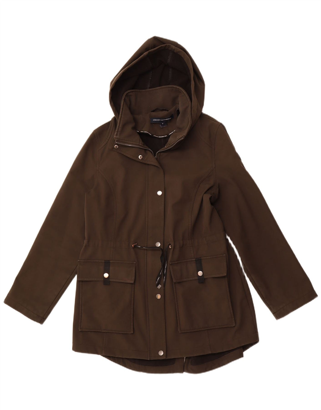FRENCH CONNECTION Parka à capuche pour femme UK 12 Kaki moyen Polyester
