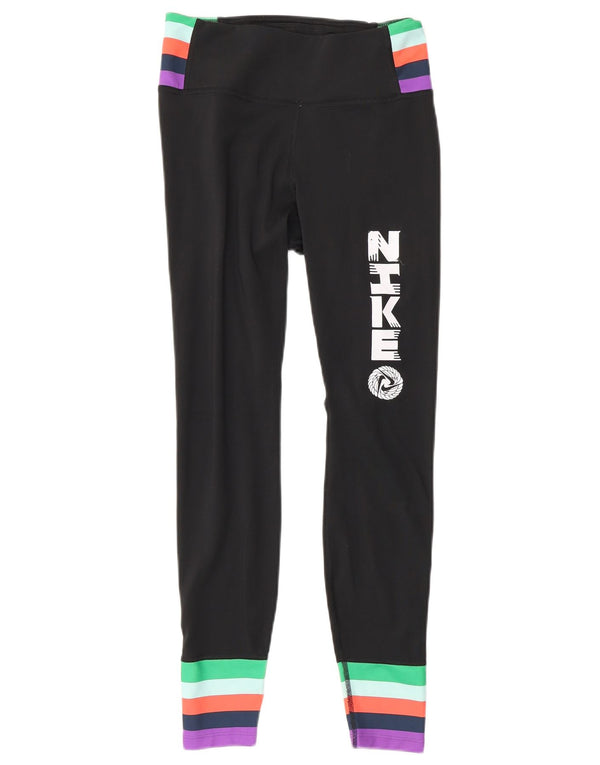 Nike Legging graphique pour femme UK 6 XS Noir Colorblock Polyester