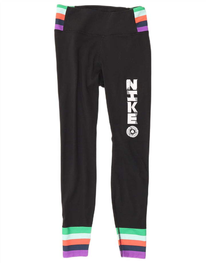 Nike Legging graphique pour femme UK 6 XS Noir Colorblock Polyester