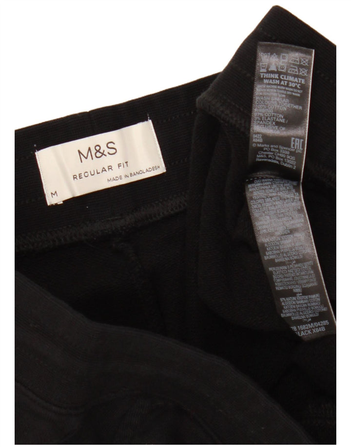 MARKS & SPENCER Short de Sport Regular Fit Homme Coton Noir Moyen