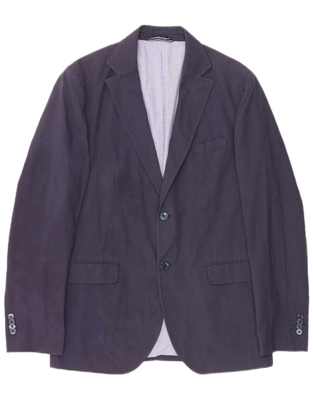 Massimo Dutti Veste Blazer 2 Boutons pour Homme EU 52 Large Bleu Marine Pied-de-Poule