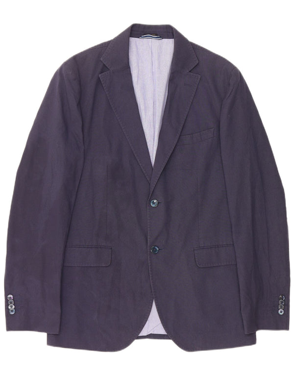 Massimo Dutti Veste Blazer 2 Boutons pour Homme EU 52 Large Bleu Marine Pied-de-Poule