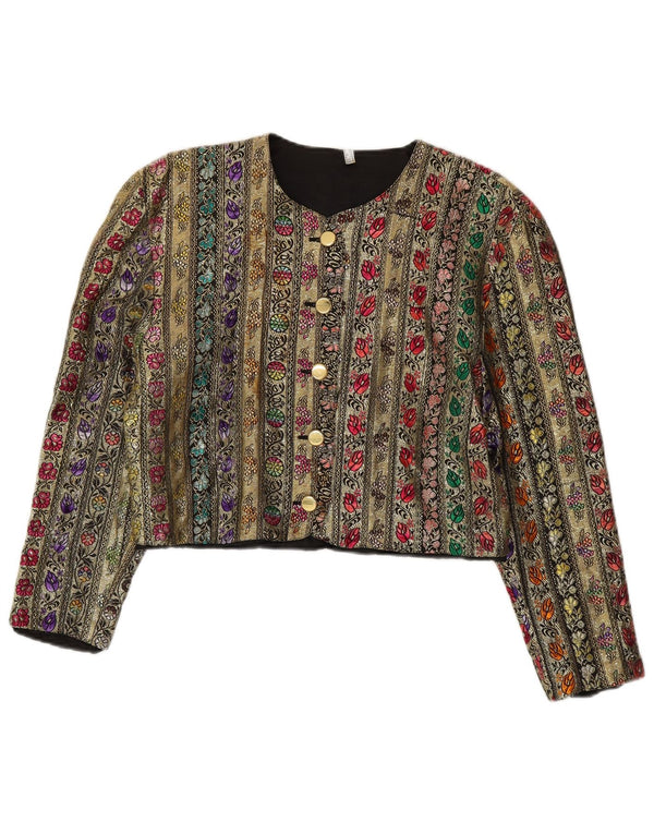 vintage Femmes 5 Bouton Blazer Veste UK 12 Moyen Multicolore Floral