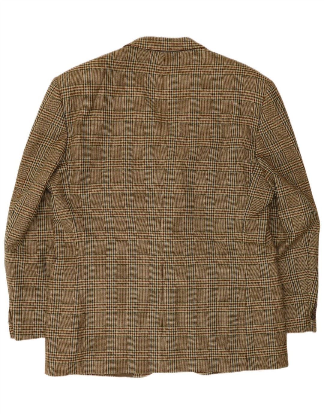 vintage Mens 2 Bouton Blazer Veste UK 40 Grand Pied-de-poule Beige