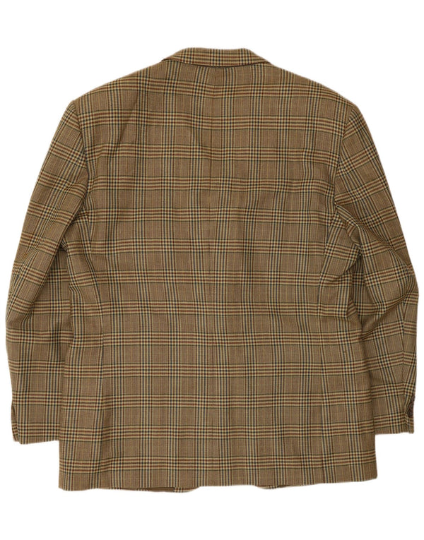 vintage Mens 2 Bouton Blazer Veste UK 40 Grand Pied-de-poule Beige