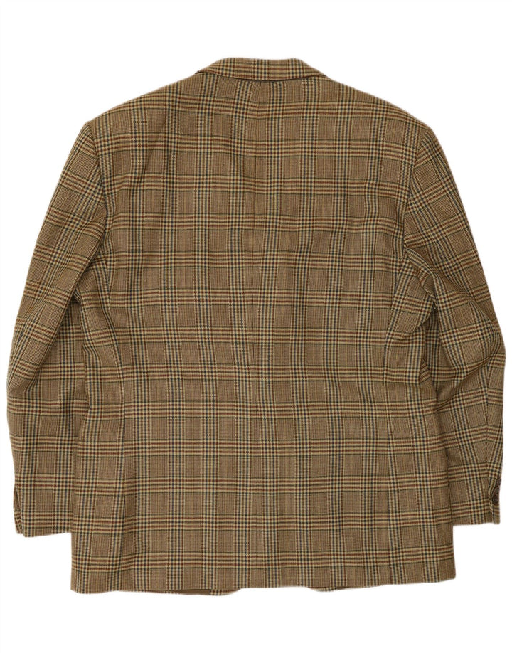 vintage Mens 2 Bouton Blazer Veste UK 40 Grand Pied-de-poule Beige