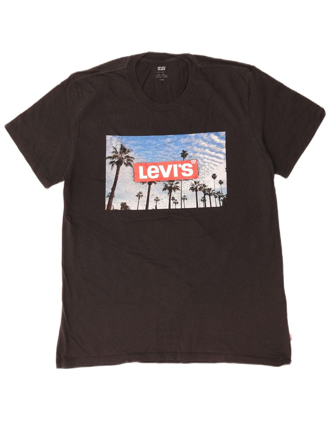 Levi's T-Shirt Graphique Homme Noir Large Coton
