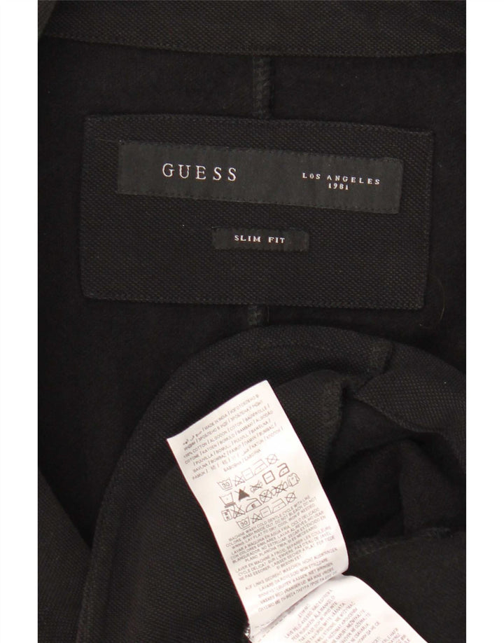 Guess Veste Blazer Slim Fit à 2 Boutons pour Homme UK 32 2XS Coton Noir