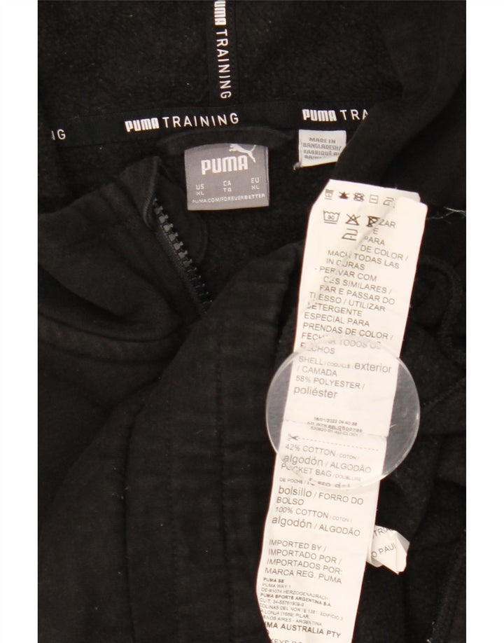 PUMA Pull à capuche surdimensionné avec fermeture éclair pour femme UK 18 XL Noir Polyester