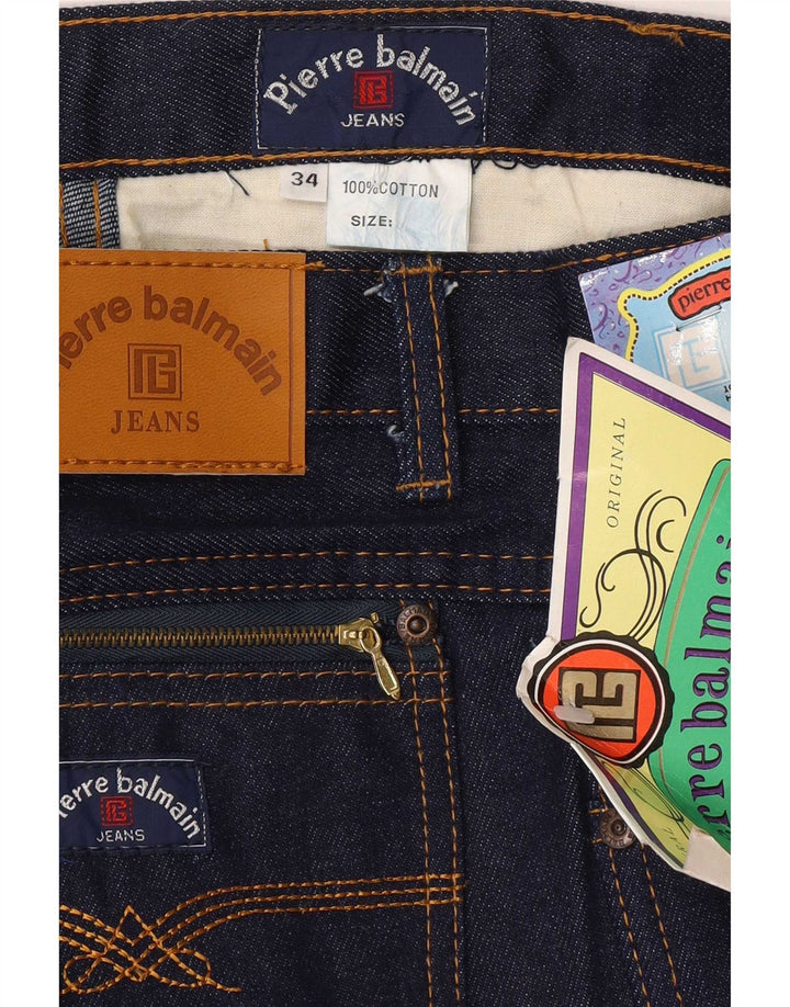 Pierre Balmain Jean droit homme W34 L34 bleu marine coton