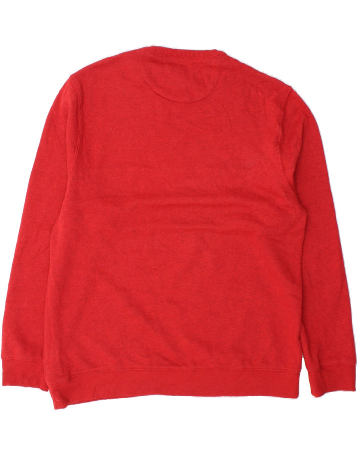 IZOD Mens Stretch Crew Neck Jumper Sweater Large Red Colourblock Cotton Vintage Izod and Second-Hand Izod from Messina Hembry 
