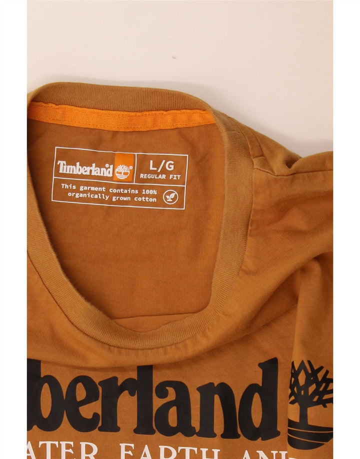 Timberland Haut graphique à manches longues pour hommes, coupe régulière, grand coton marron