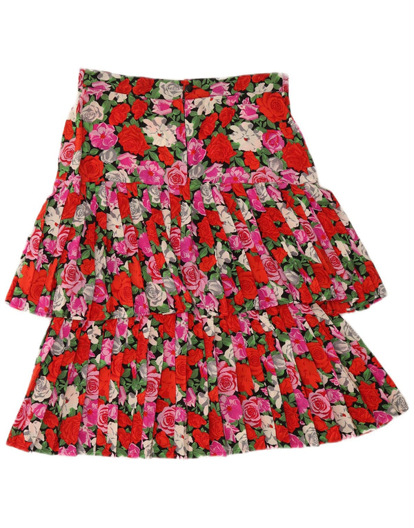 jupe plissée à plusieurs niveaux pour femme vintage IT 46 Large W31 Floral multicolore