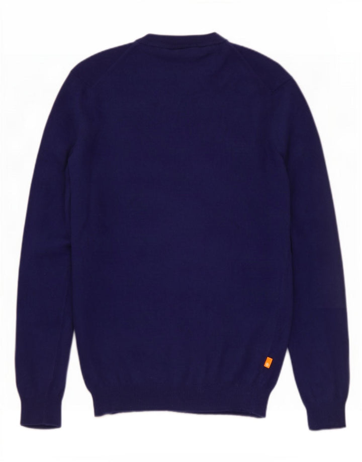 Timberland Pull à col rond pour homme en laine mérinos bleu marine moyen