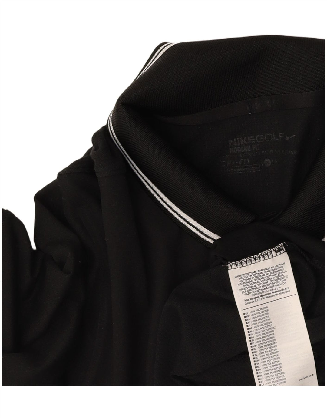 NIKE Hommes Dri Fit Polo Petit Noir Polyester