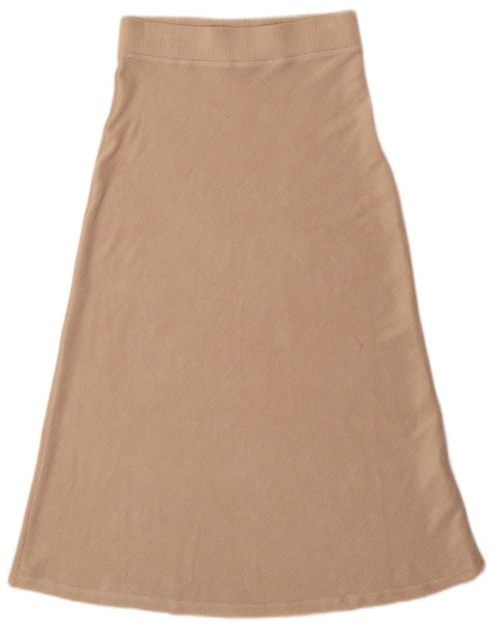 Zara Femme Jupe Trapèze Taille Haute Moyen W28 Beige Polyester