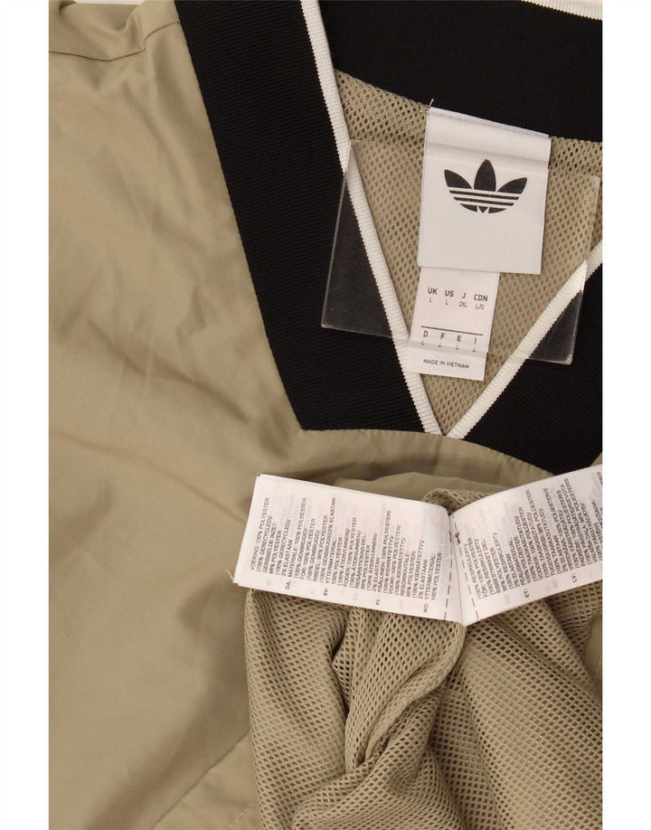 Adidas Haut de survêtement pour homme en polyester color block Beige Large