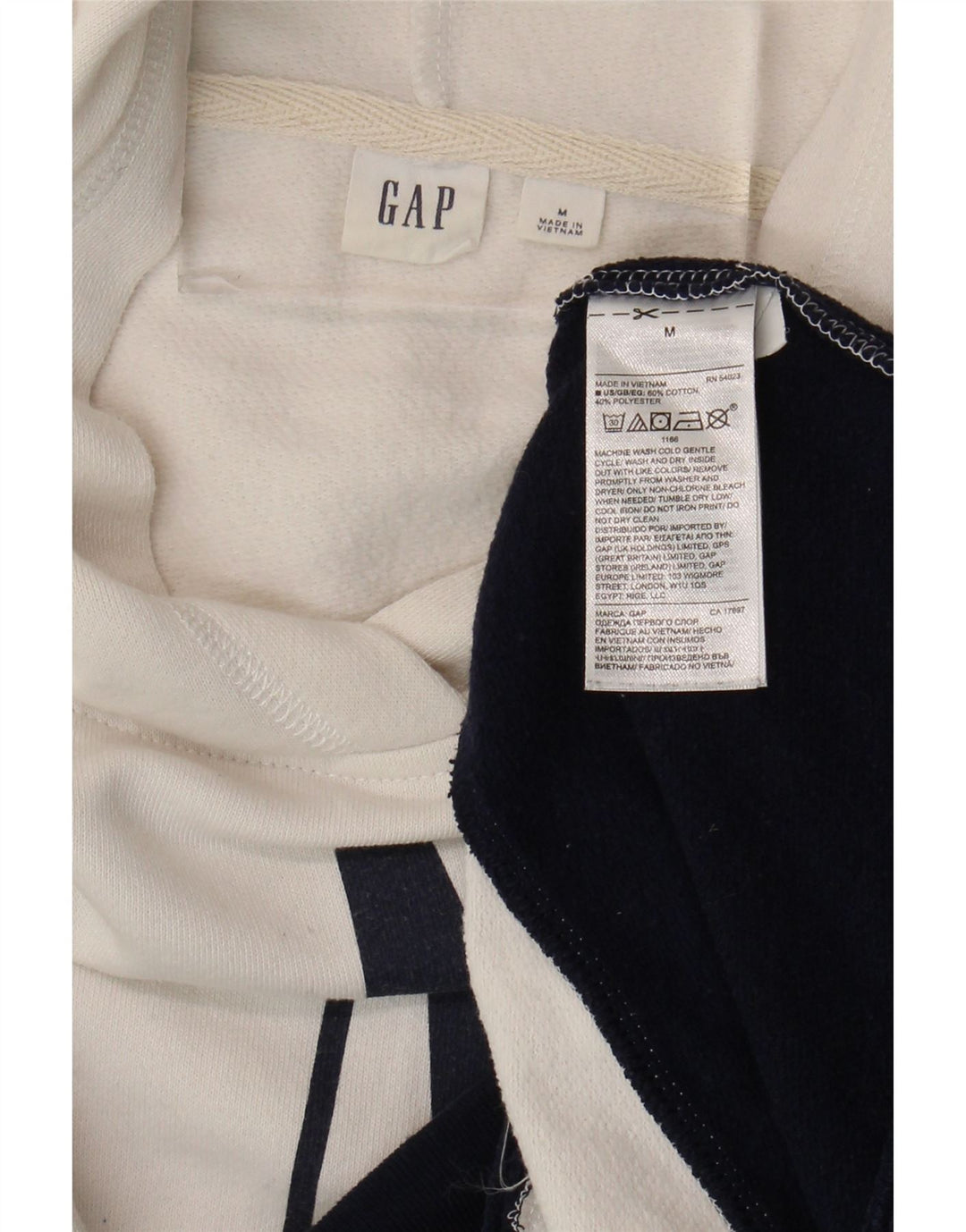 Gap Pull à capuche surdimensionné graphique pour femme UK 14 Medium White Colourblock