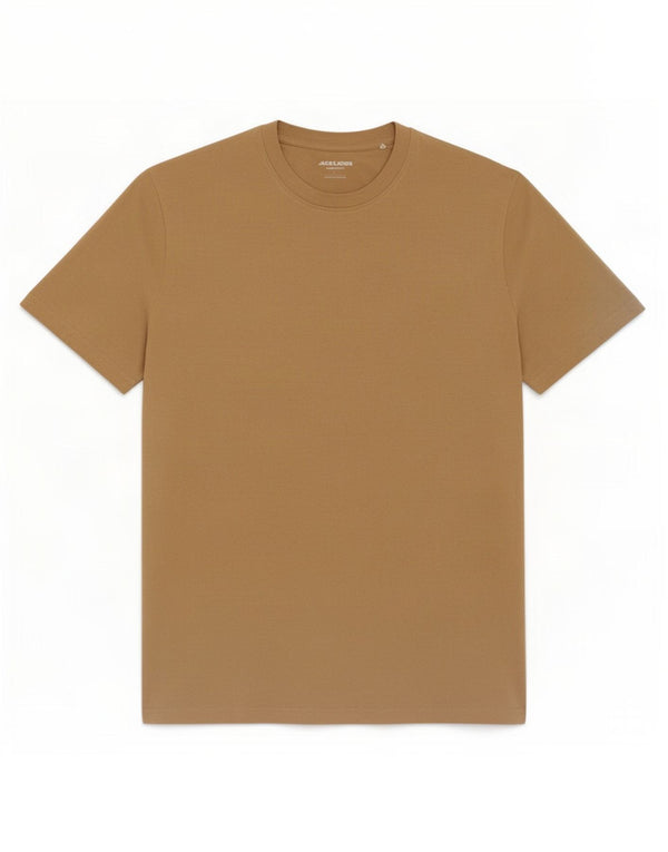 Jack & Jones Mens T-Shirt Top Large Brown Cotton