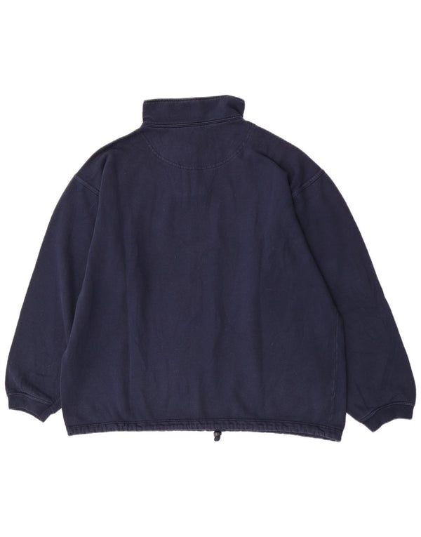 Champion Sweat-shirt à col zippé pour homme 2XL en coton bleu marine