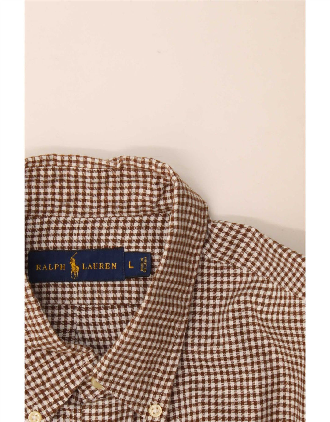 Ralph Lauren Chemise en flanelle pour homme Grand coton vichy marron