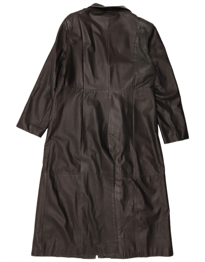 manteau en cuir femme vintage UK 18 XL Cuir Noir