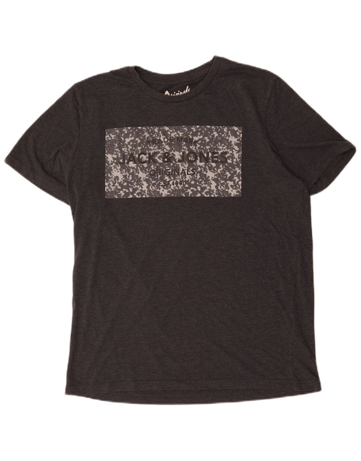 Jack & Jones T-Shirt Graphique Homme Gris XL Coton