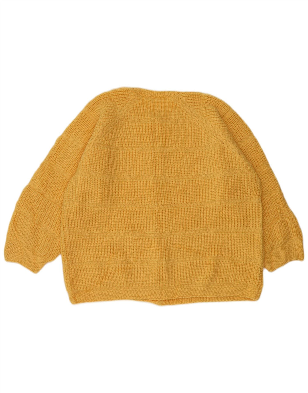 vintage Femme Cardigan Pull UK 14 Grand Jaune