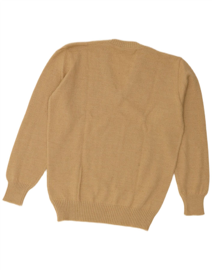 Ambassador Pull Col V Homme Laine d'Alpaga Beige Moyen
