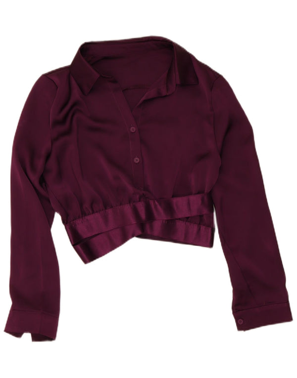 vintage Femmes 2 Bouton Pièce Jupe Ensemble XL W28 Violet Polyester