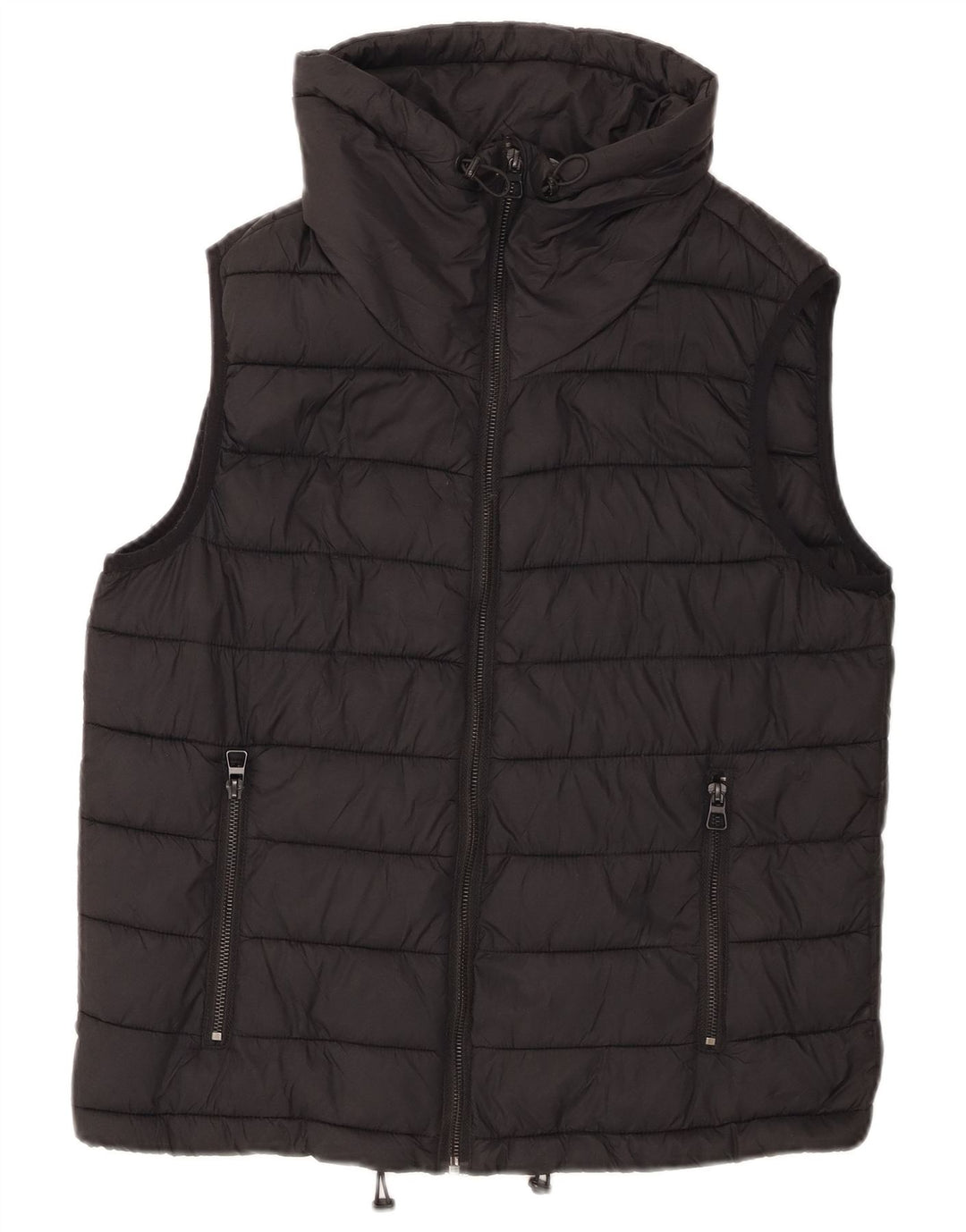 Zara Femme Gilet Rembourré UK 14 Moyen Noir Nylon