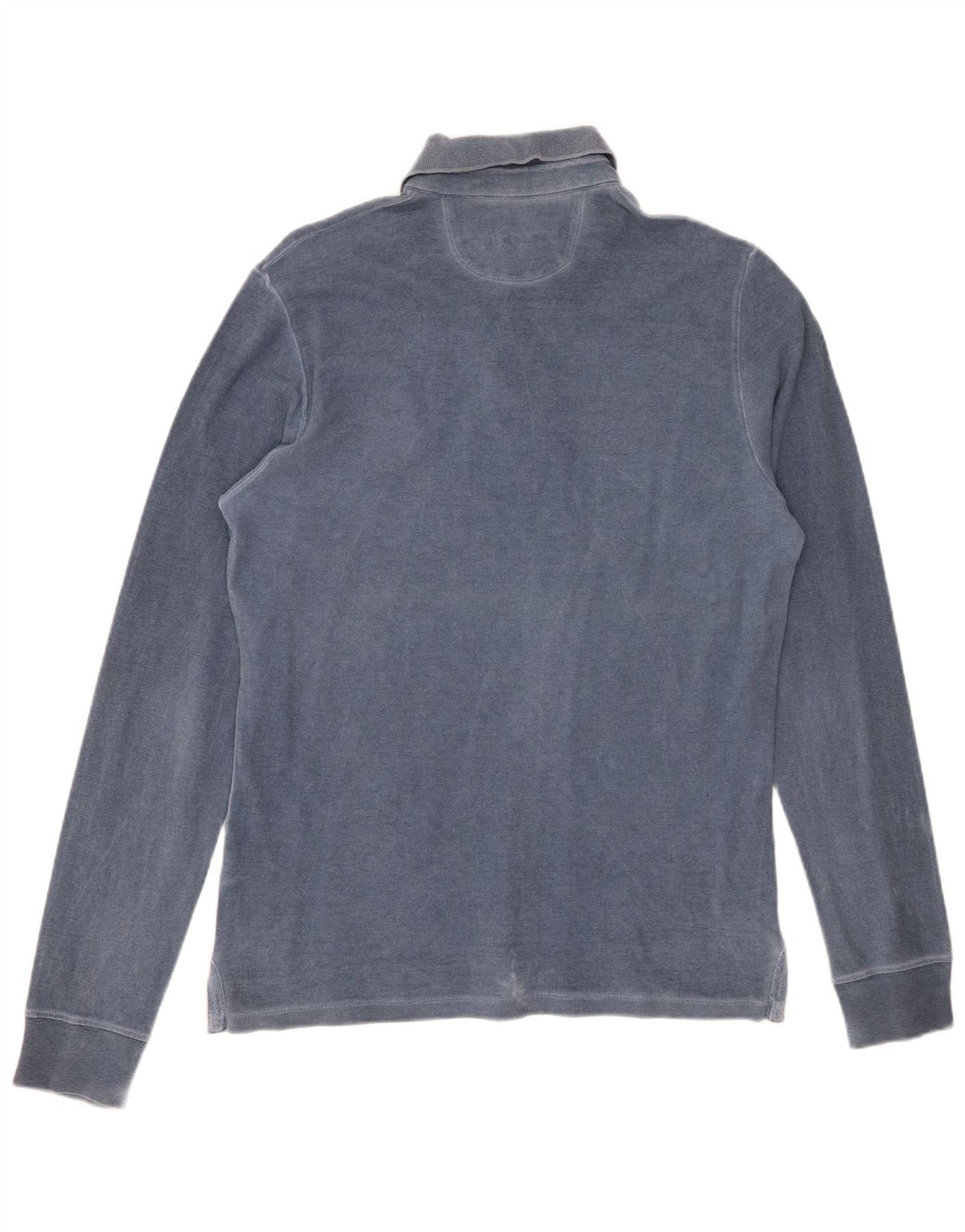 SUNDEK Polo à manches longues pour homme en coton bleu petit