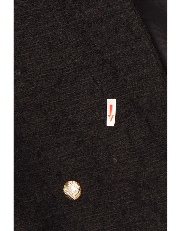 Zara Veste blazer à double boutonnage pour homme UK 36 Petit polyester moucheté noir