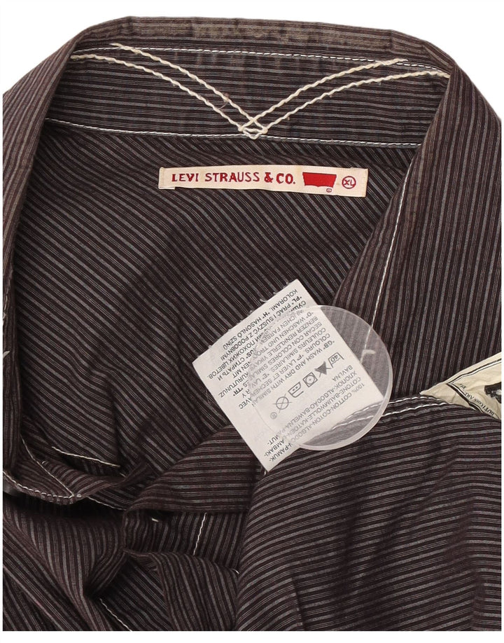 Levi's Chemise XL en coton à fines rayures pour homme Marron
