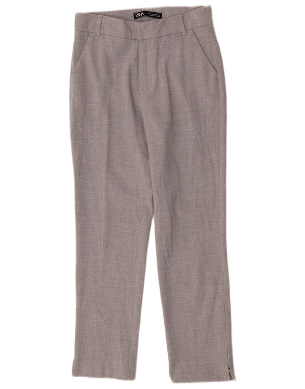 Zara Pantalon Chino Droit Femme XS W24 L26 Gris