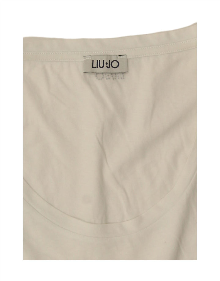 Liu Jo Débardeur Femme UK 12 Medium Blanc Coton