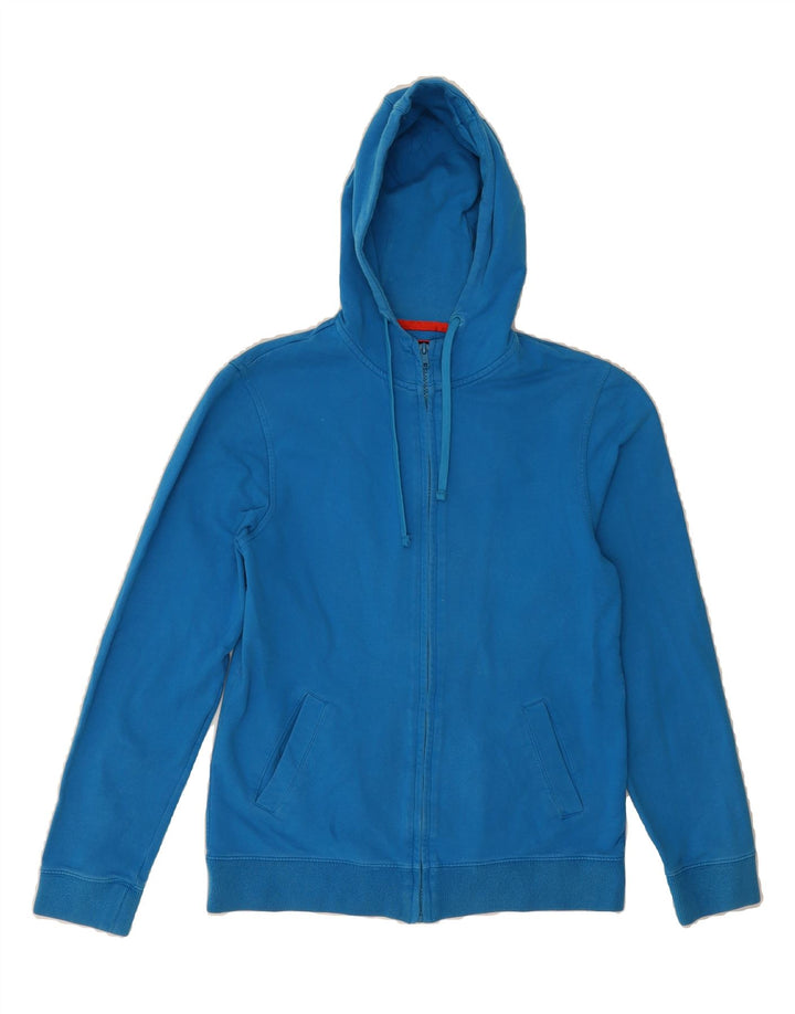 JULES Womens Zip Hoodie Sweater UK 12 Medium Blue Cotton Vintage Jules and Second-Hand Jules from Messina Hembry 