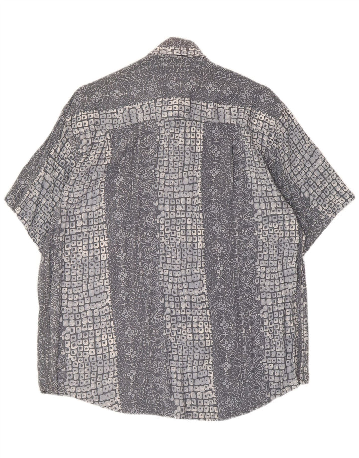 Harrison & Son Chemise à Manches Courtes à Motif Abstrait Homme Gris Moyen Viscose