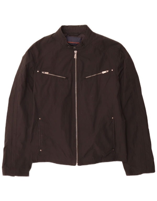 Trussardi Veste de motard pour homme UK 36 Small Noir