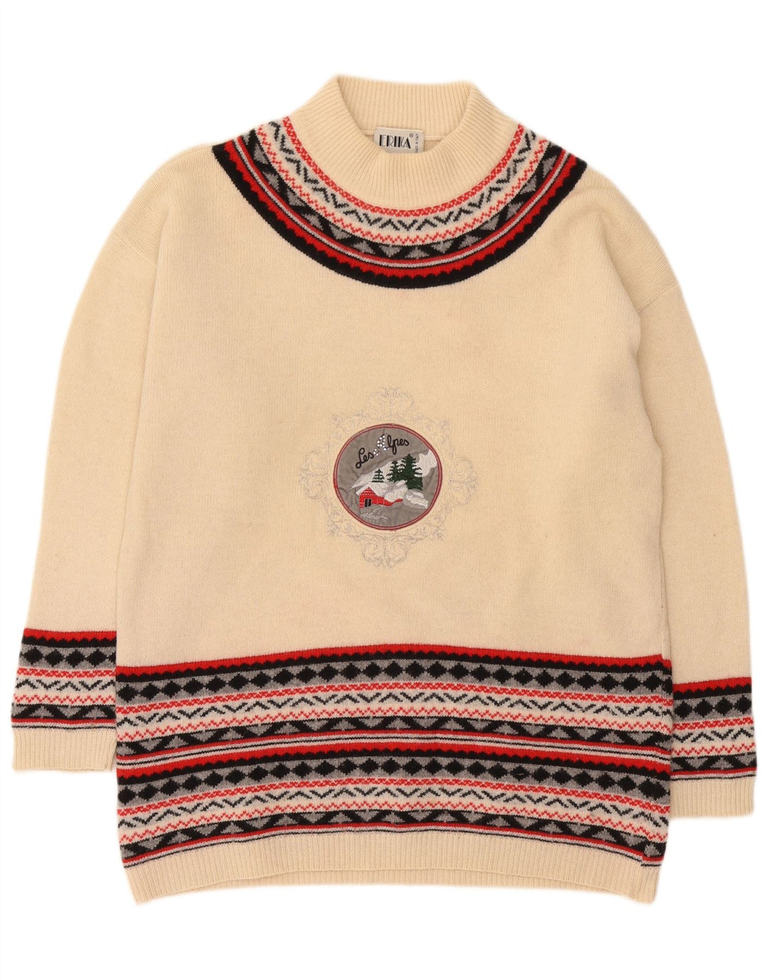 Erika Pull surdimensionné à col roulé pour femme UK 16 Large Blanc cassé