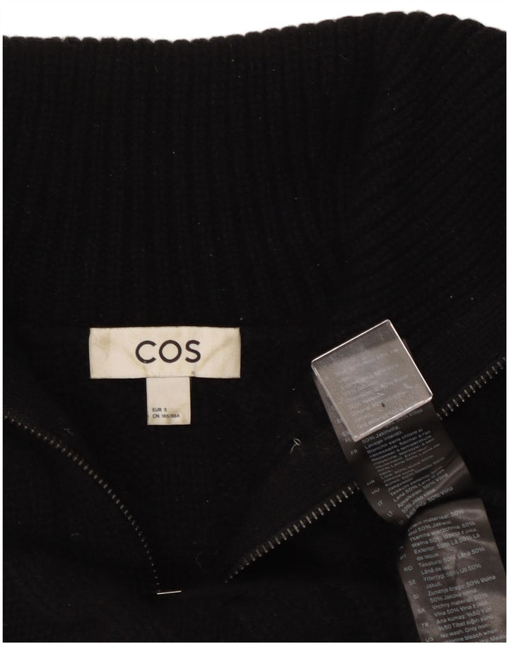 Cos Cardigan court surdimensionné pour femme UK 10 Petite laine noire