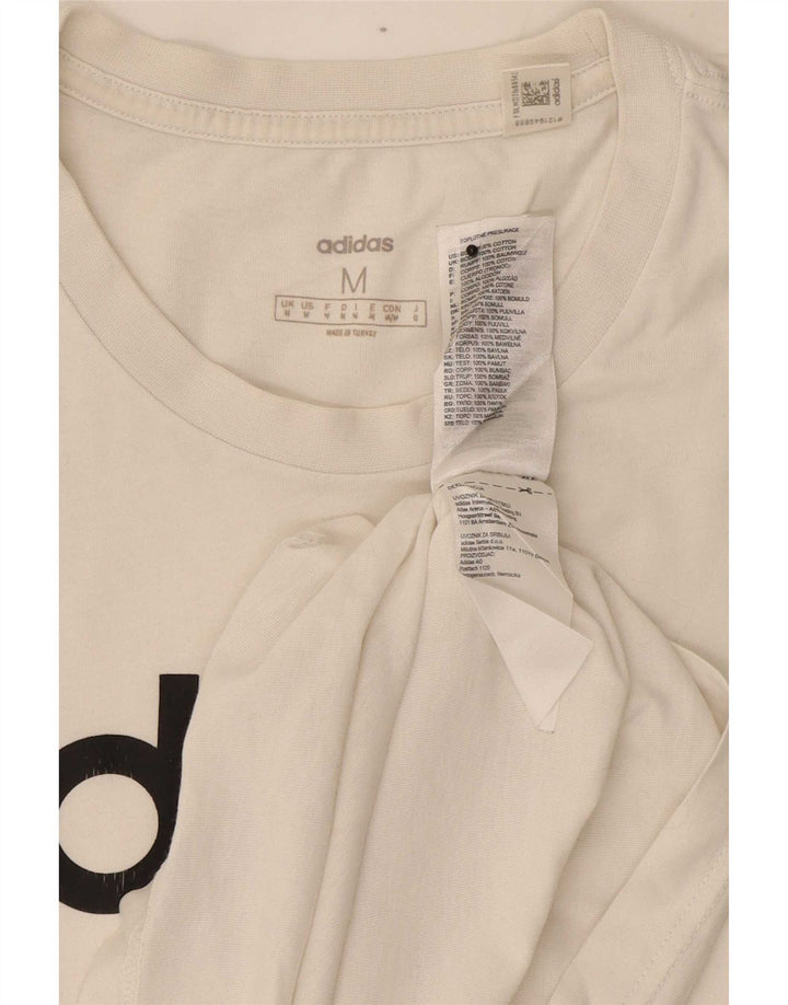 Adidas T-shirt graphique pour homme en coton blanc moyen