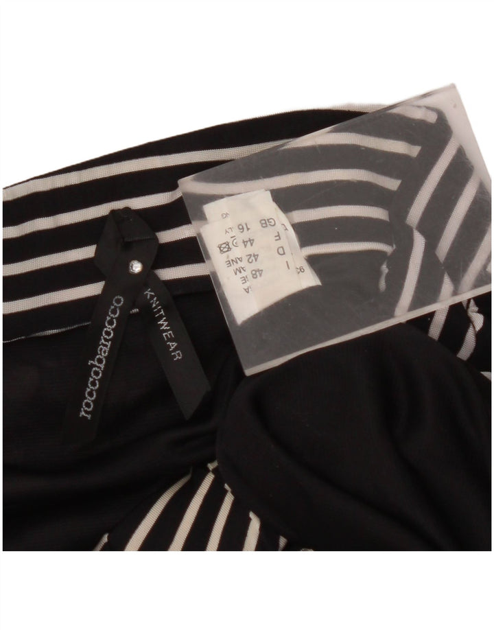 ROCCOBAROCCO Jupe midi femme UK 16 Large Viscose à pois noirs