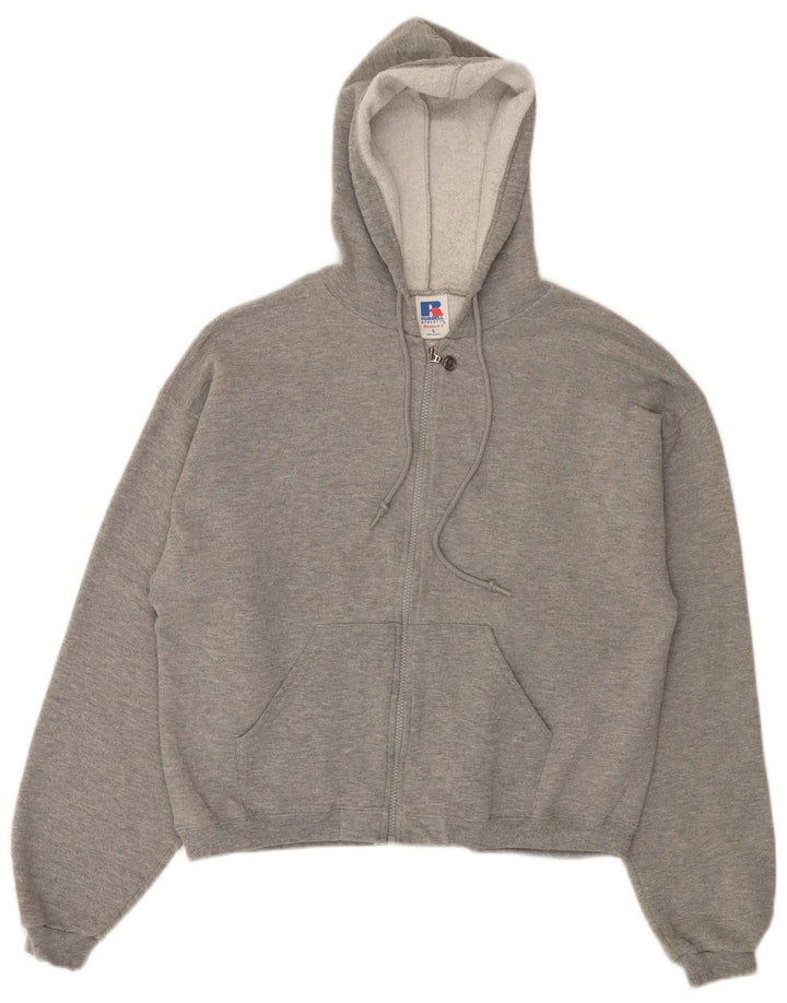 RUSSELL ATHLETIC Pull à capuche zippé pour femme UK 16 Grand Gris Moucheté