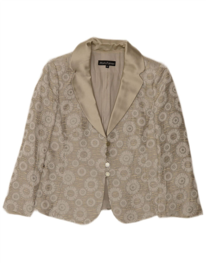 Marta Palmieri Veste Blazer 4 Boutons Femme IT 44 Gris Moyen Floral